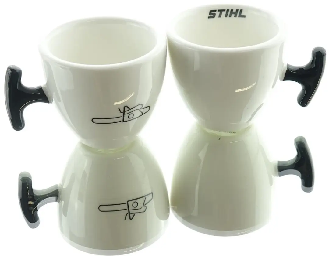 Stihl Espressokopje Wit Zwart Handvat Set van 2