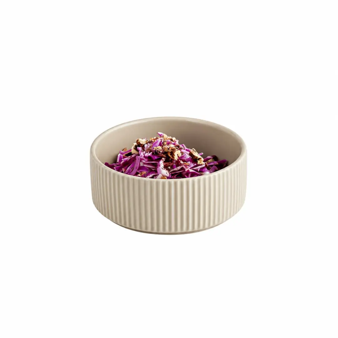 APS The Grid Porseleinen Soepkommen 14cm - 450ml - Zandbeige - 6 Stuks - afbeelding 2 van 6