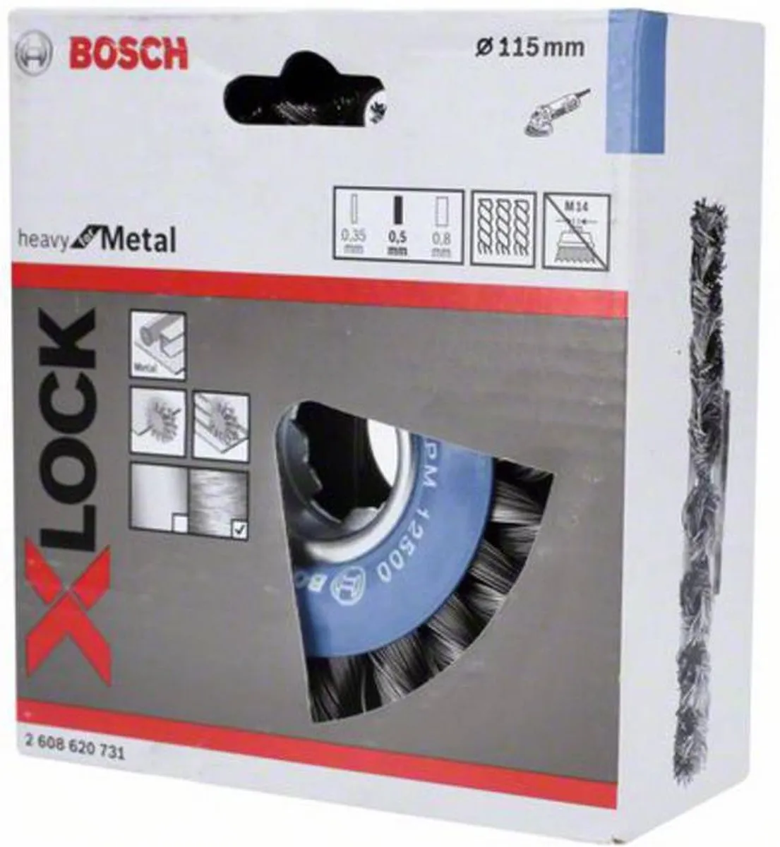 Bosch Professional X-LOCK Schijfborstel 115mm - Staaldraad - 2608620731