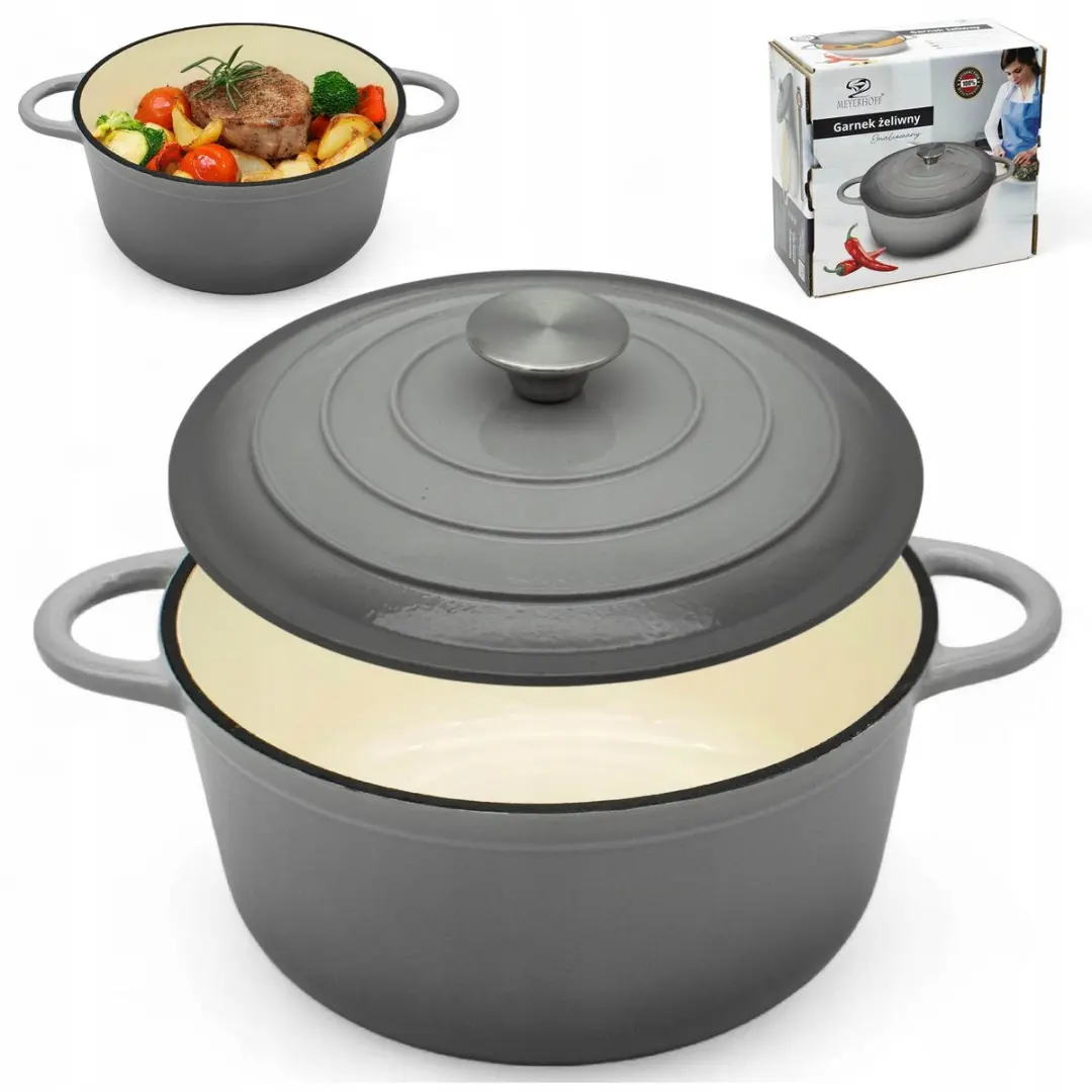 Gietijzeren Emaille Pan 24cm 3.7L met Deksel