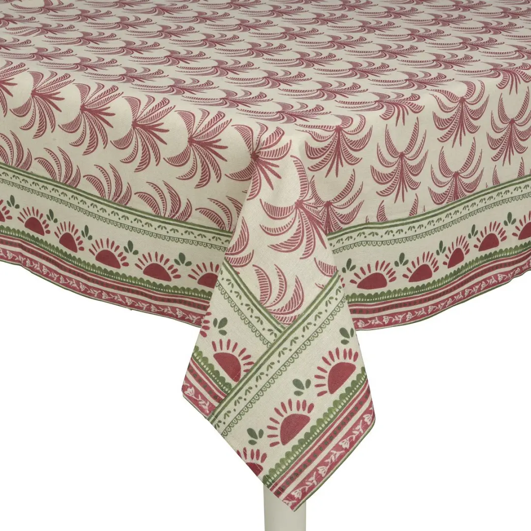 Outdoor Living Tafelkleed Palmbomen Beige en Rood 140 x 250 cm