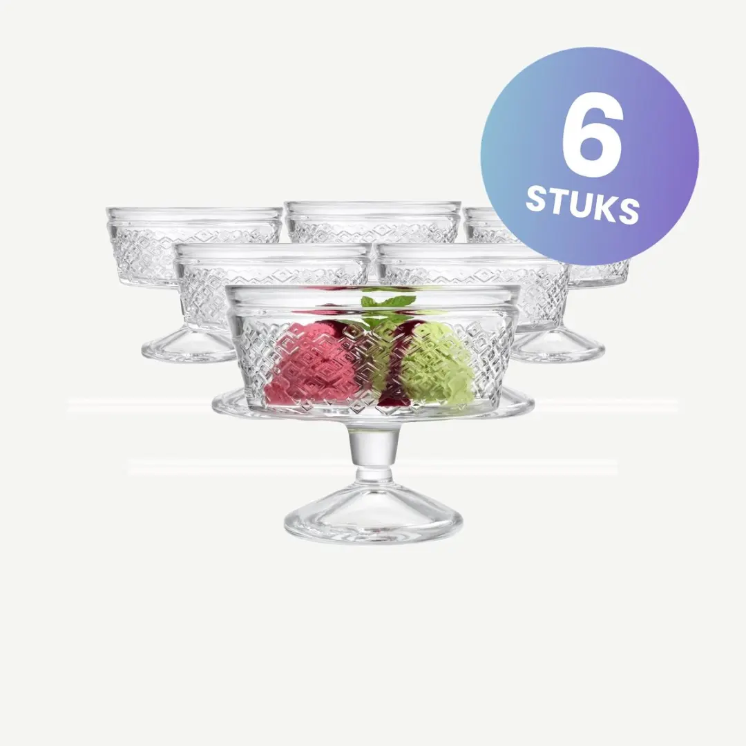 Royal Leerdam Desserts IJscoupes 250ml - Set van 6 - Transparant