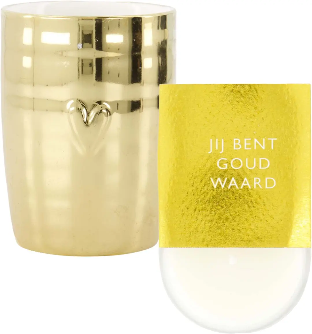 Zusss Cadeauset Koffiemok Hartje & Geurkaars Jij Bent Goud Waard