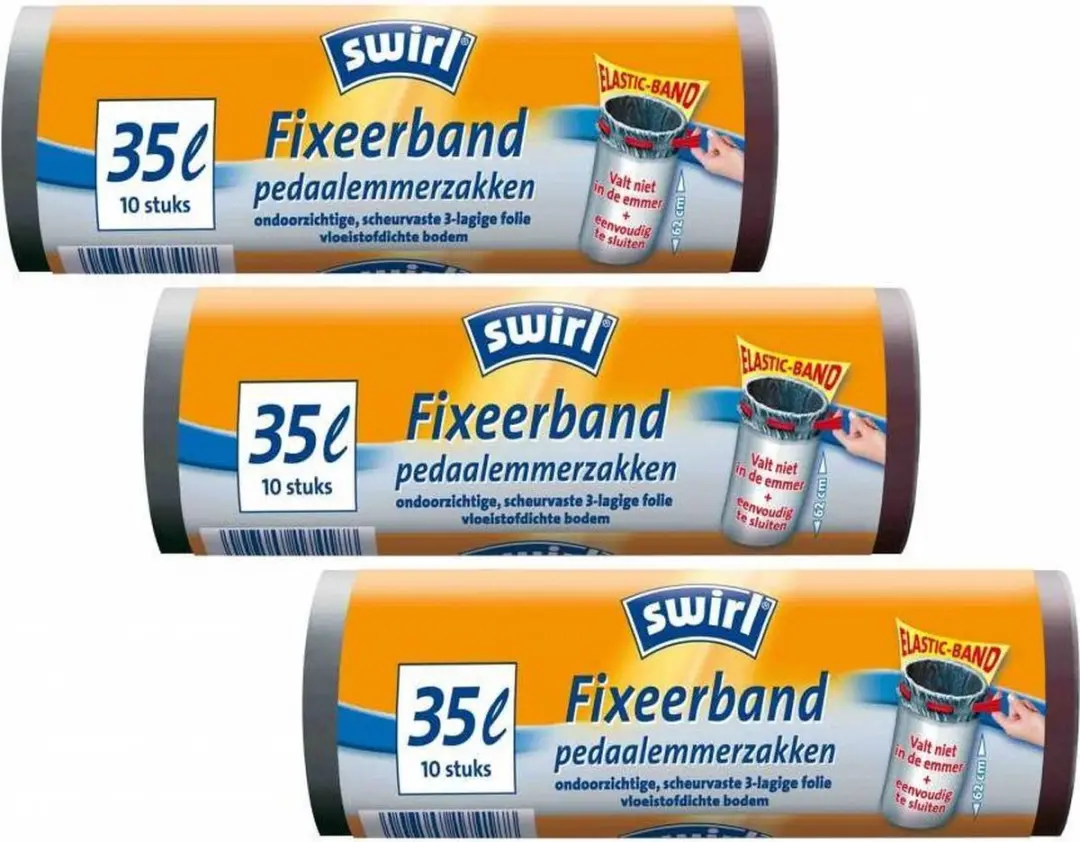 Swirl Afvalzakken Fixeerband 35ltr Multipack 3 rollen van 10 stuks