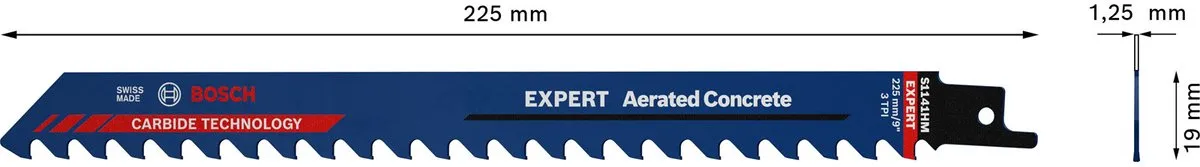 Bosch Professional S1141HM Reciprozaagblad Aerated Concrete