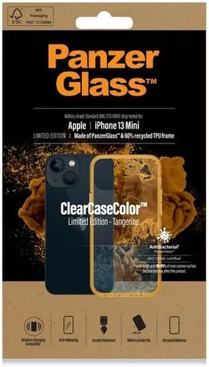 PanzerGlass ClearCaseColor PZ-0328 iPhone 13 Mini - Oranje - afbeelding 3 van 6