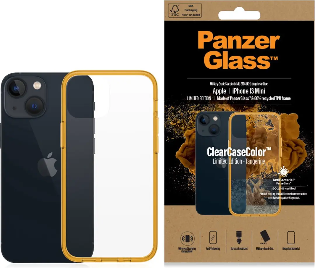 PanzerGlass ClearCaseColor PZ-0328 iPhone 13 Mini - Oranje - afbeelding 6 van 6