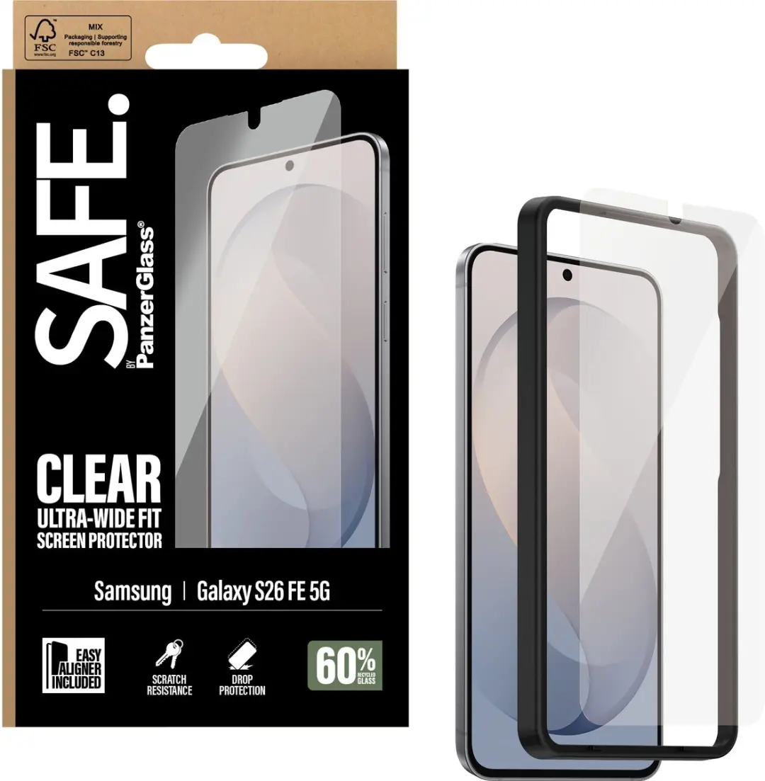 PanzerGlass SAFE Ultra-Wide Screenprotector S26 FE - EasyAligner - afbeelding 4 van 6