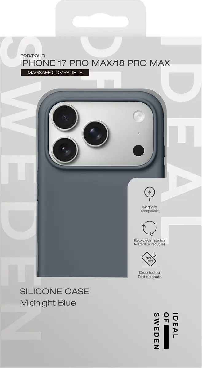 iDeal of Sweden Silicone Case IDSICMS-I2667P-411 - iPhone 18/17 Pro Max - Donkerblauw - afbeelding 3 van 3