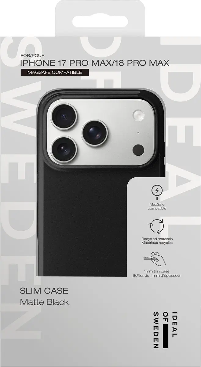 iDeal of Sweden Slim Case IDSLCMS-I2667P-28 - iPhone 18/17 Pro Max - Matte Black - afbeelding 4 van 4