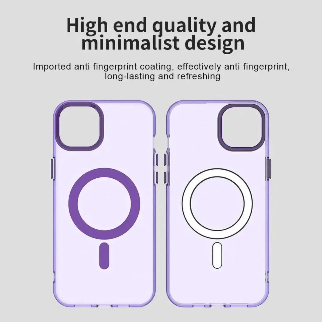Selected MagSafe Backcover iPhone 15 Plus - Paars & Transparant - afbeelding 5 van 6