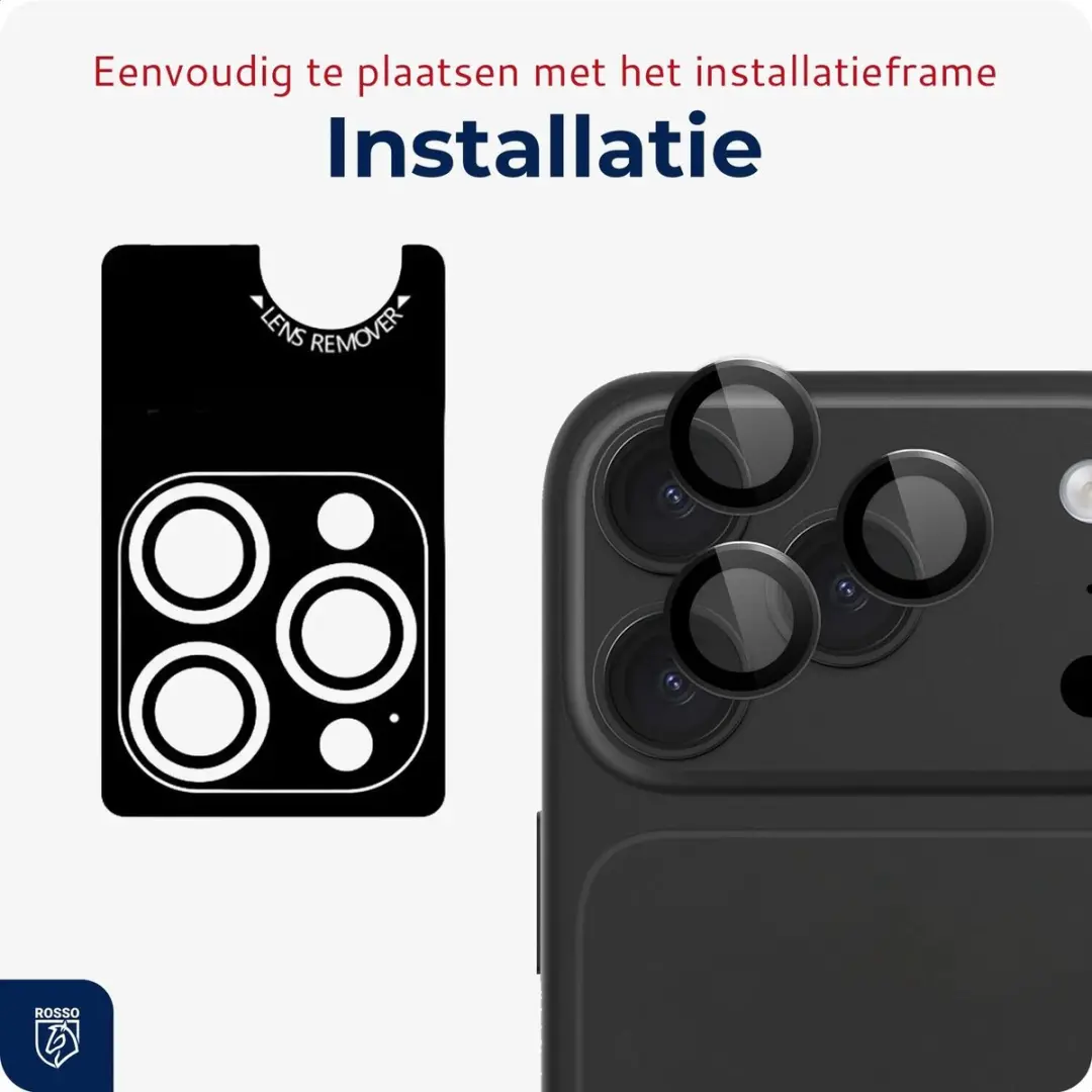 Rosso Camera Frame Protector iPhone 18 Pro/Pro Max - 9H Donker Grijs - afbeelding 6 van 6