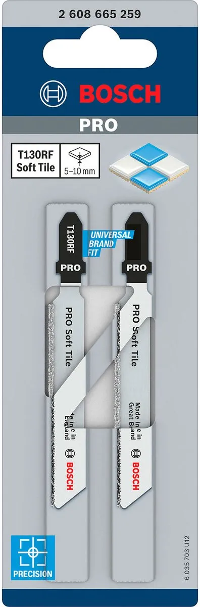 Bosch Professional PRO Soft Tile T130RF Decoupeerzaagblad 2-delig - 83mm