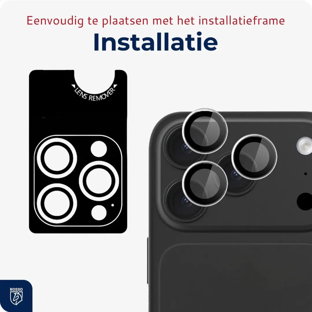 Rosso 262567 Camera Lens Glas iPhone 18 Pro/Pro Max - 9H - Transparant - afbeelding 6 van 6