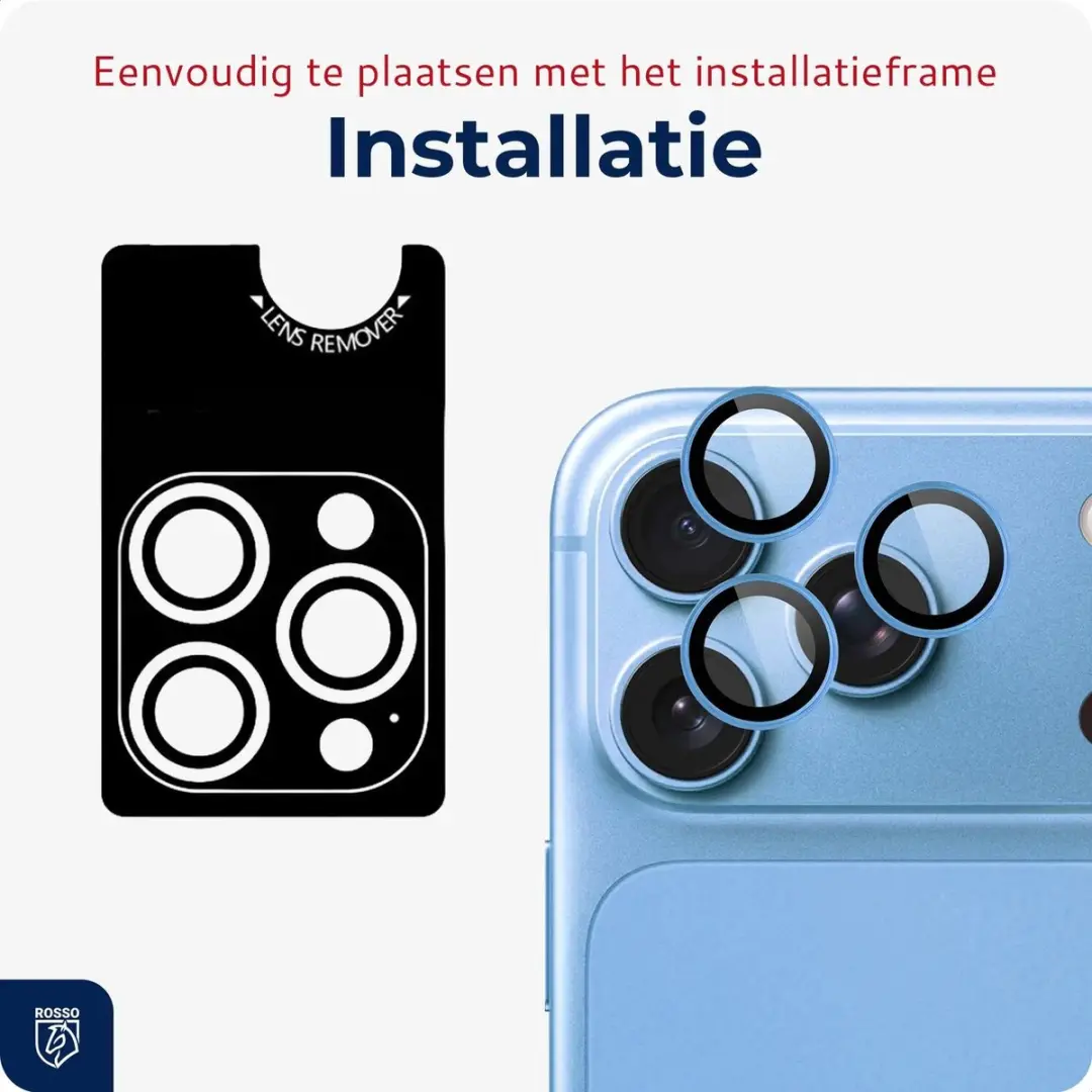 Rosso iPhone 18 Pro/Pro Max Cameralensglas 9H - Lichtblauw - afbeelding 2 van 6