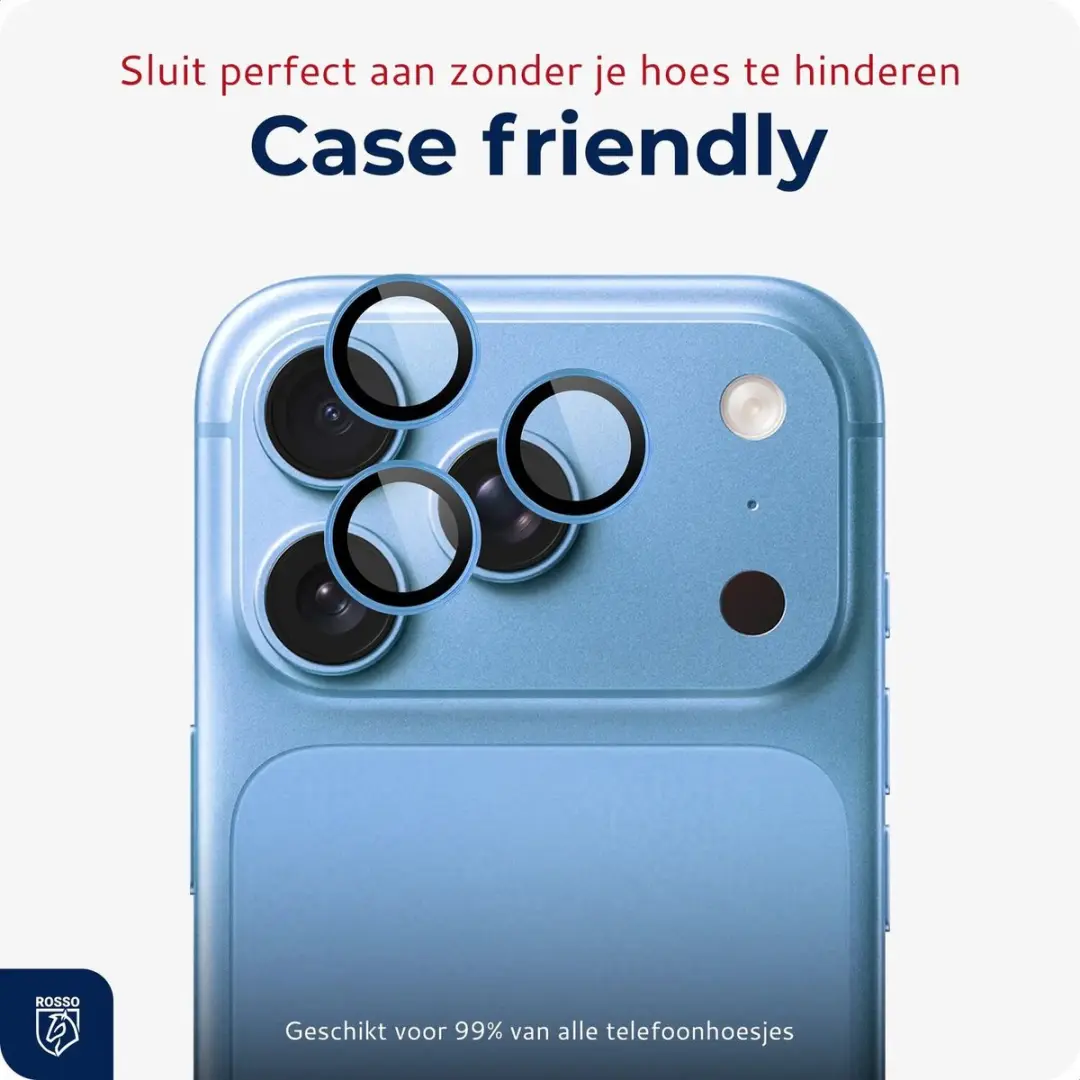 Rosso iPhone 18 Pro/Pro Max Cameralensglas 9H - Lichtblauw - afbeelding 4 van 6