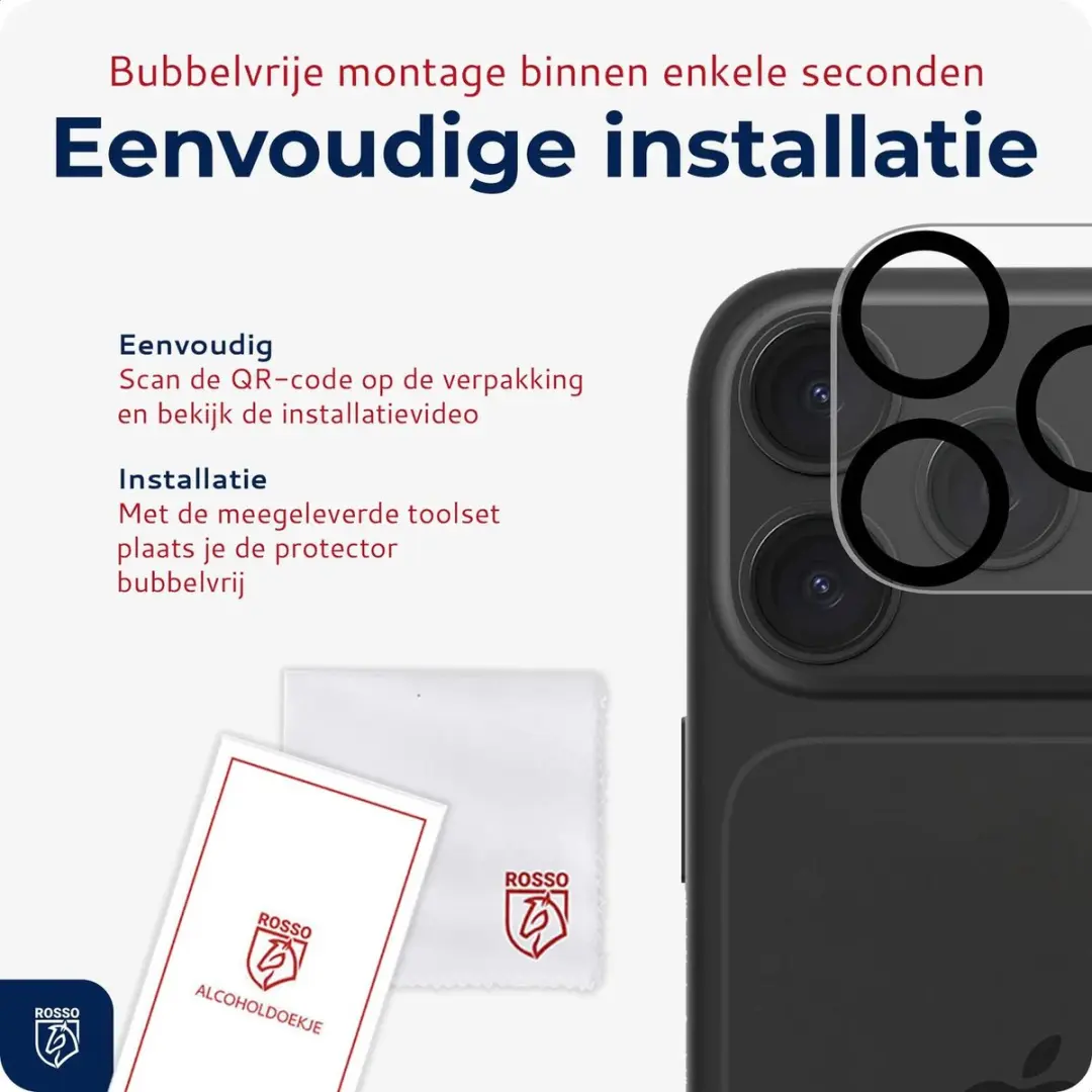Rosso Camera Protector iPhone 18 Pro - Ultra Dun Glas - Transparant - afbeelding 3 van 6