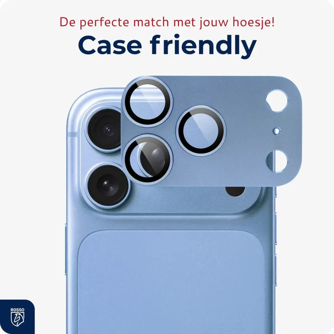 Rosso Camera Protector iPhone 18 Pro - Ultra Dun Glas - Matched Licht Blauw - afbeelding 2 van 6