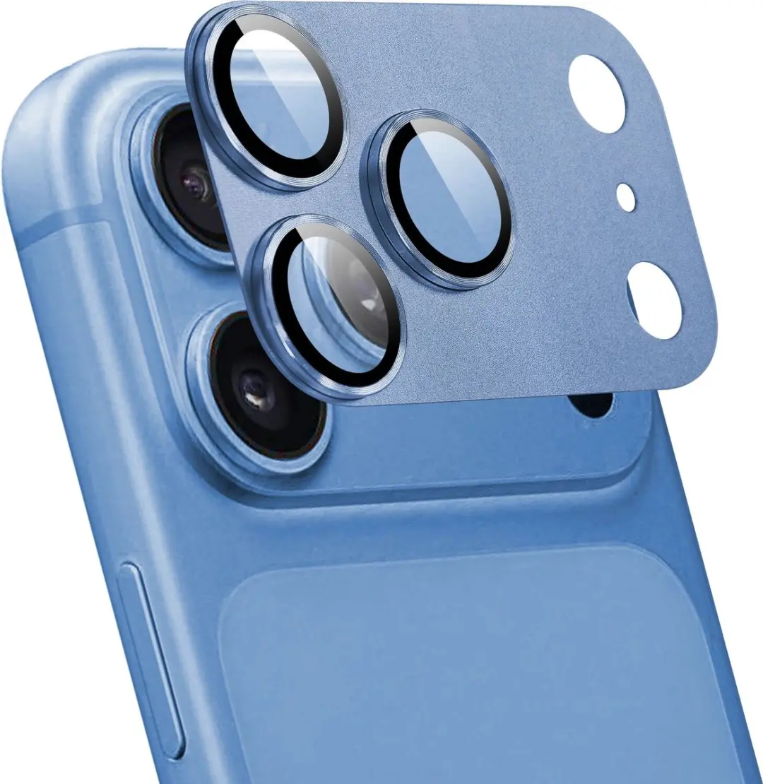 Rosso Camera Protector iPhone 18 Pro - Ultra Dun Glas - Matched Licht Blauw - afbeelding 5 van 6