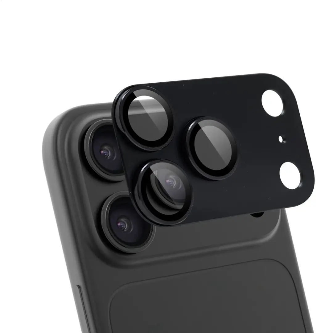 Rosso Camera Protector iPhone 18 Pro Max - Ultra Dun Glas - Matched Donker Grijs - afbeelding 4 van 6
