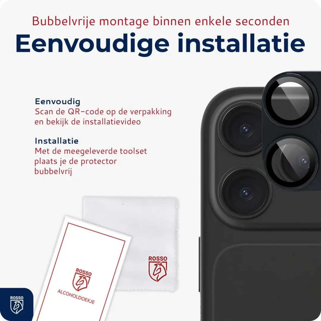 Rosso Camera Protector iPhone 18 Pro Max - Ultra Dun Glas - Matched Donker Grijs - afbeelding 6 van 6