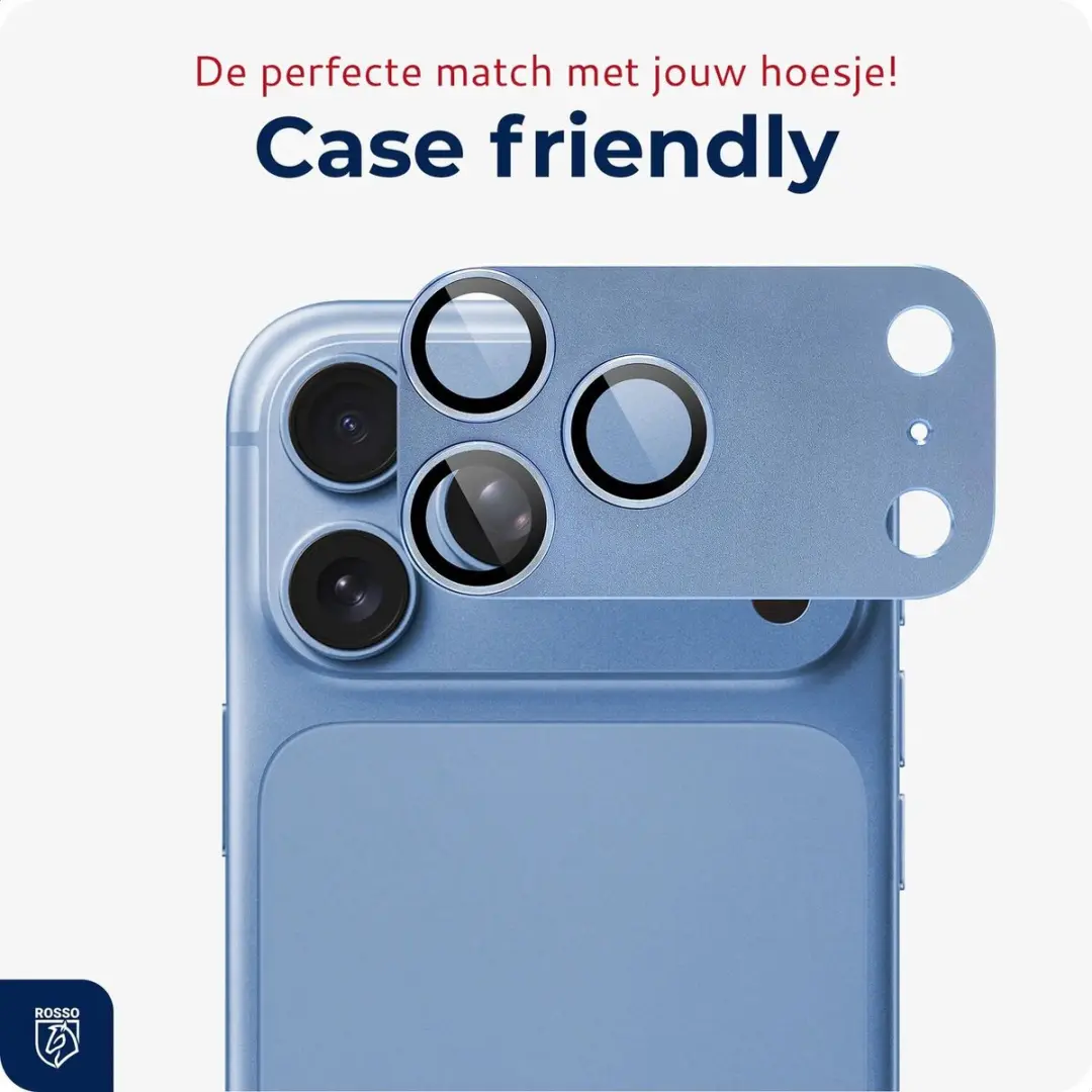 Rosso Camera Protector iPhone 18 Pro Max - Ultra Dun Glas - Matched Licht Blauw - afbeelding 2 van 6