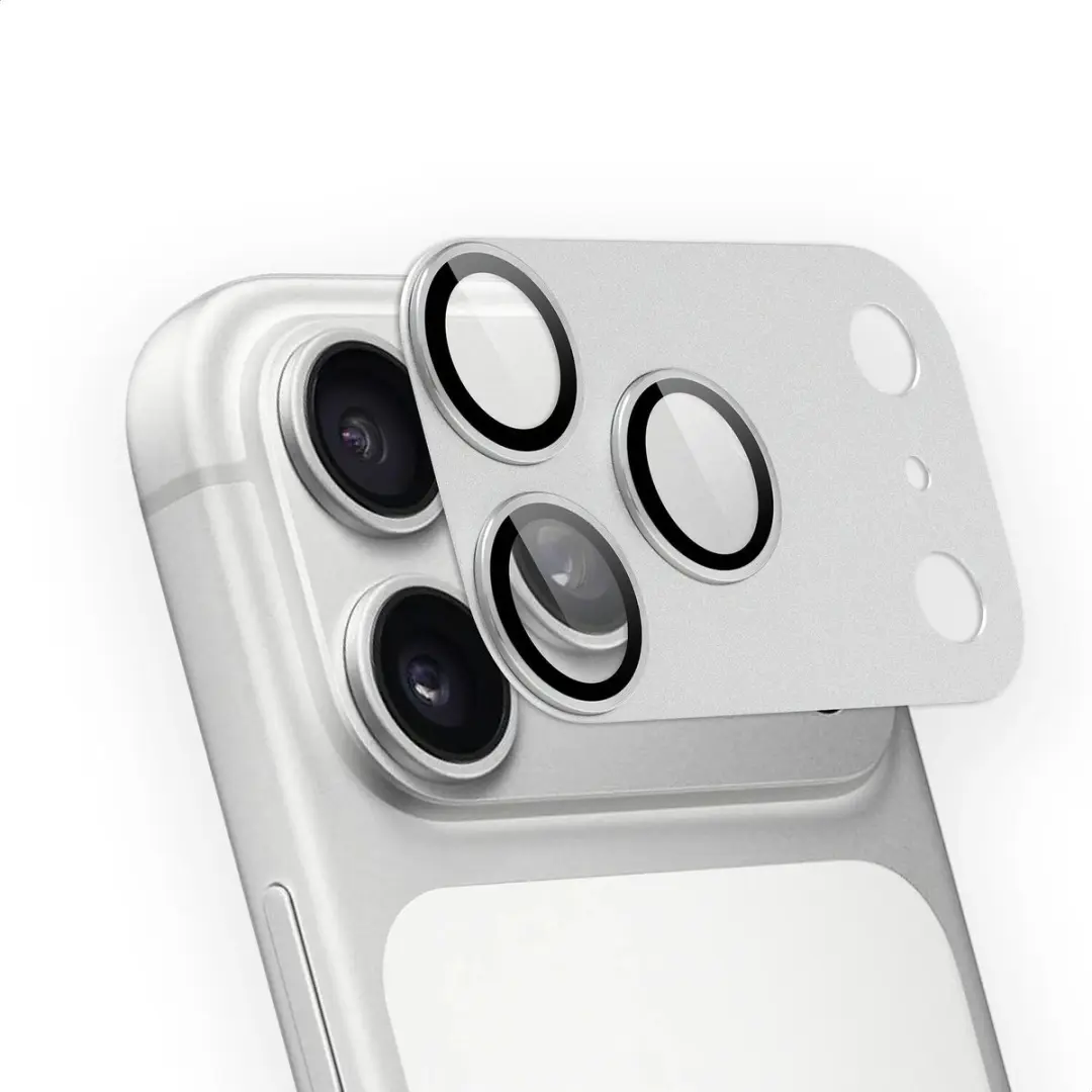 Rosso Camera Protector iPhone 18 Pro Max - Ultra Dun Glas - Matched Zilver - afbeelding 5 van 6