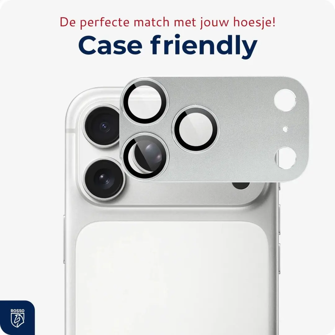 Rosso Camera Protector iPhone 18 Pro Max - Ultra Dun Glas - Matched Zilver - afbeelding 2 van 6