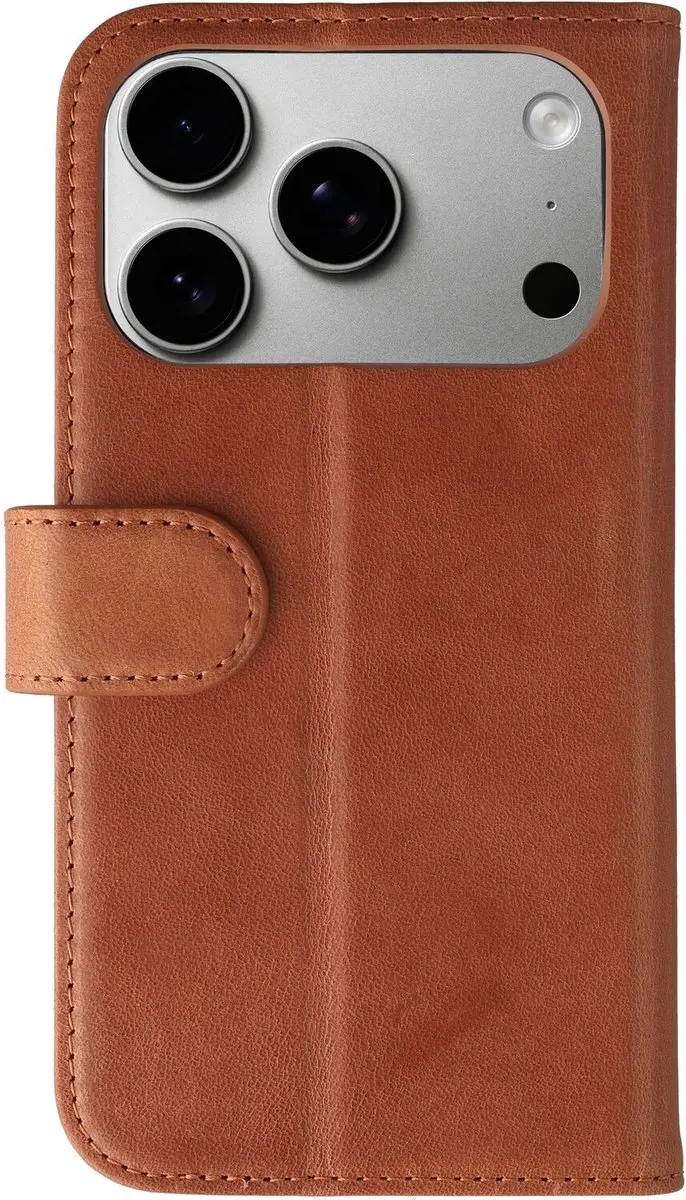 Rosso Deluxe Echt Leer Hoesje iPhone 18 Pro - 3 Pasjes - Bruin - afbeelding 5 van 6