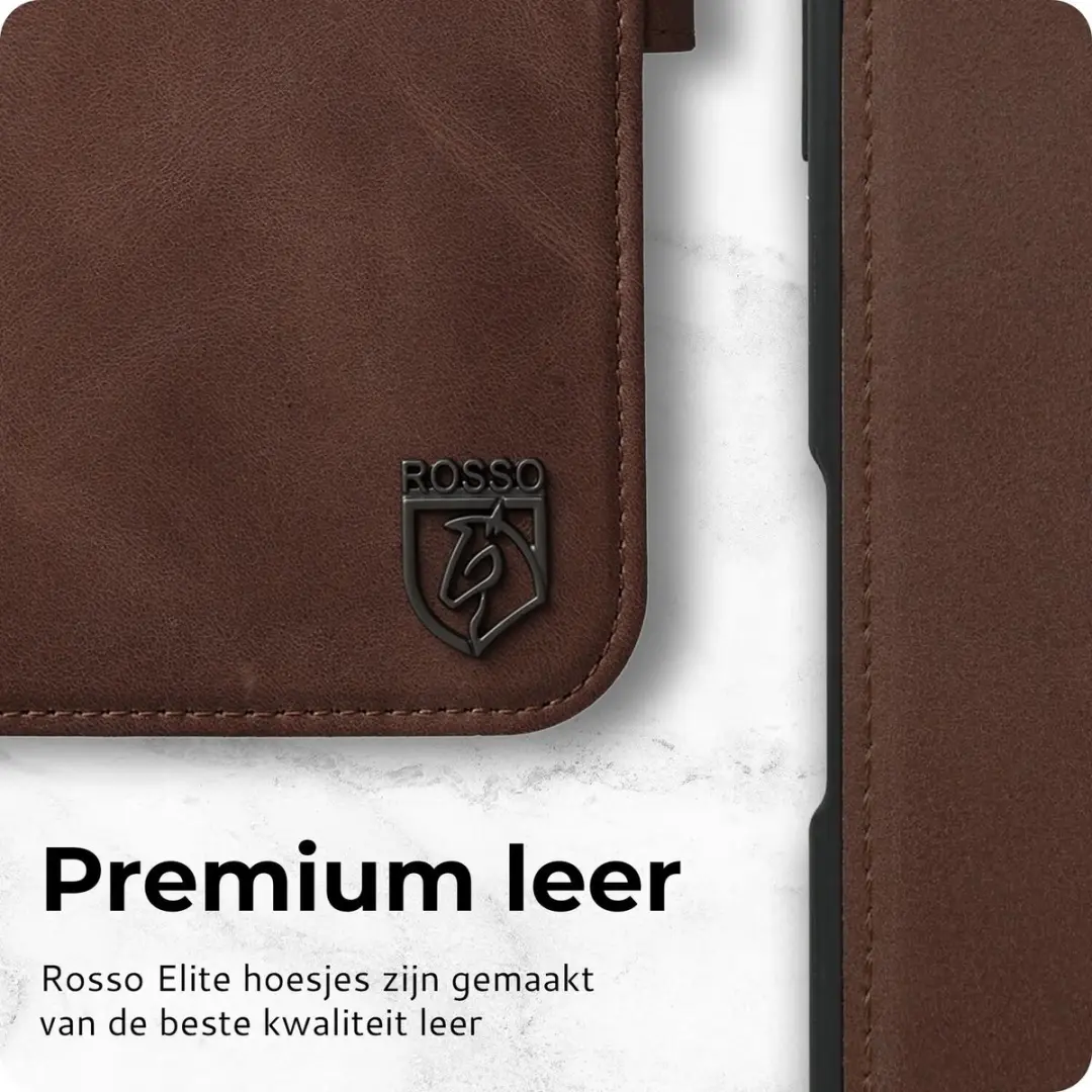 Rosso Elite 262774 Hoesje iPhone 18 Pro - Echt Leer Bruin - 3 Pasjes - afbeelding 3 van 6
