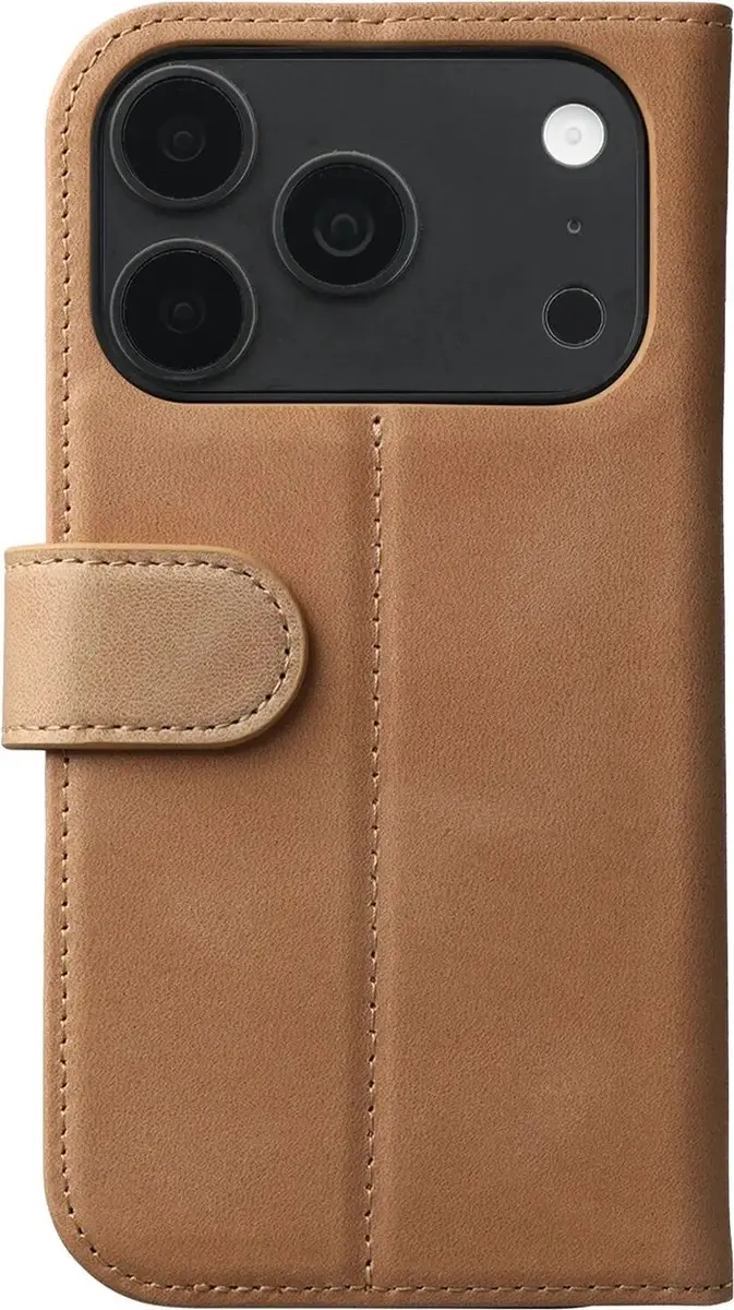 Rosso Elite 262775 Hoesje iPhone 18 Pro - Echt Leer Lichtbruin - 3 Pasjes - afbeelding 5 van 6