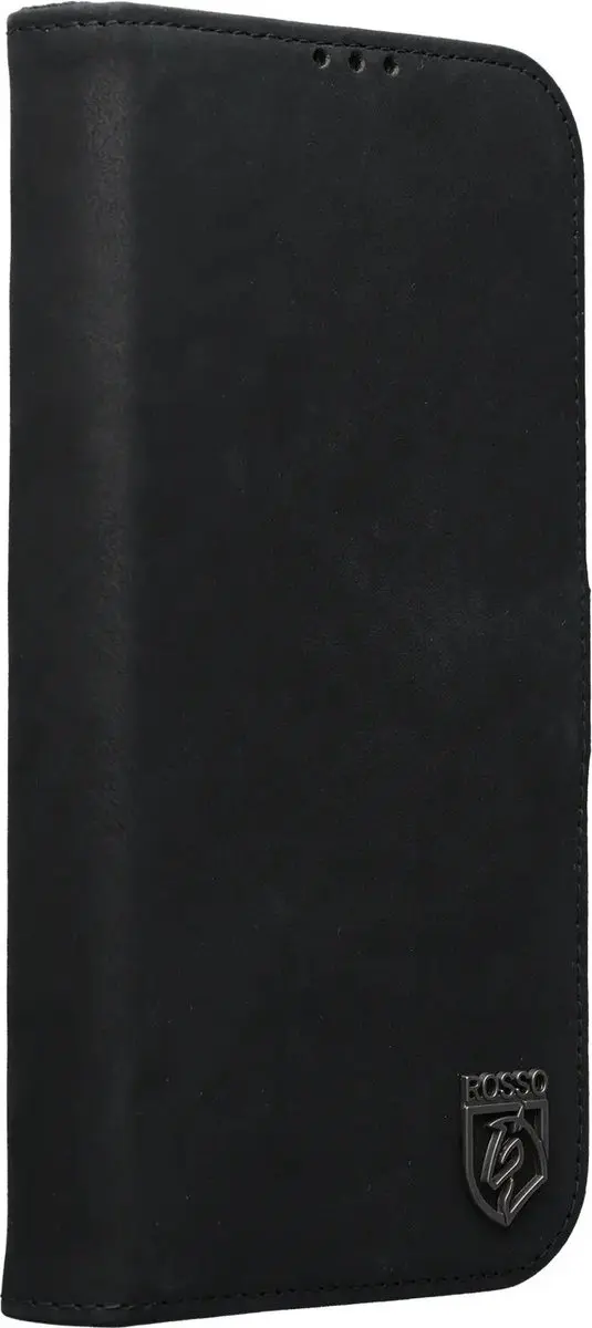 Rosso Elite 262776 Hoesje iPhone 18 Pro Max - Echt Leer - 3 Pasjes - Zwart - afbeelding 4 van 6