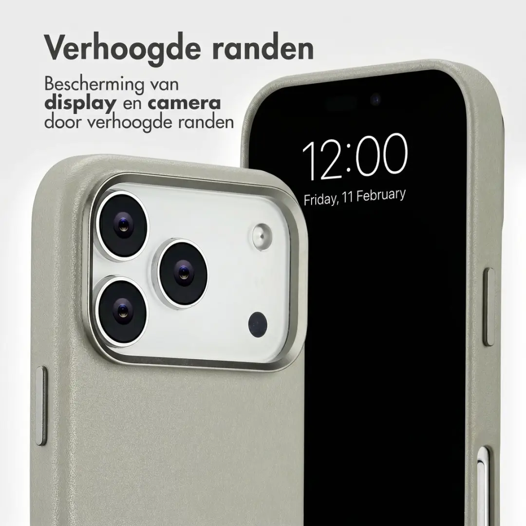 Accezz Hoesje iPhone 18/17 Pro Max - Leather Bookcase 3 Pasjes - Light Grey - afbeelding 6 van 6