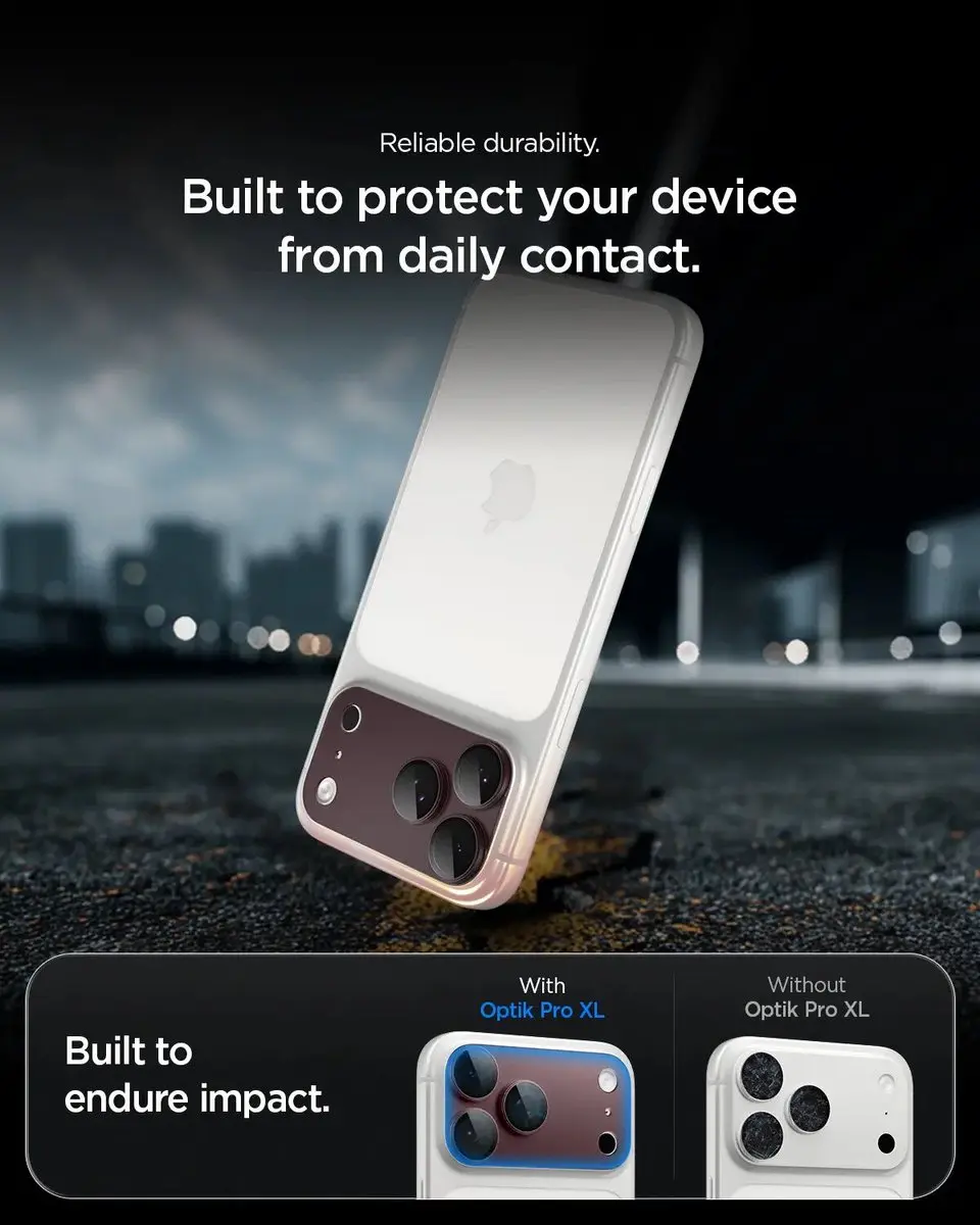 Spigen Glas.tR EZ Fit Optik Pro XL iPhone 18 Pro - 9H Tempered Glass - Burgundy - afbeelding 4 van 6