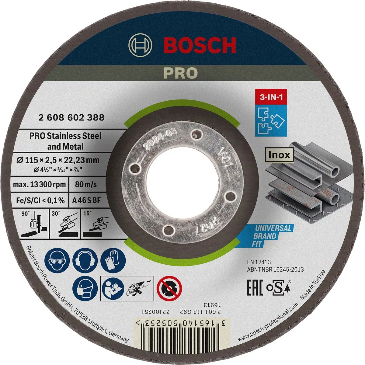 Bosch Professional 3IN1 115x2,5x22,23mm - 3-in-1 Schijf