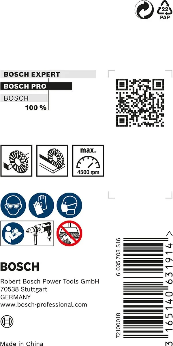 Bosch Professional 6mm Schijfborstel 50 Gegolfd - Staal