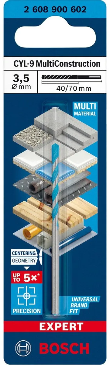 Bosch Professional CYL-9 MultiConstruction Boor 3,5 x 40 x 70mm - 2608900602