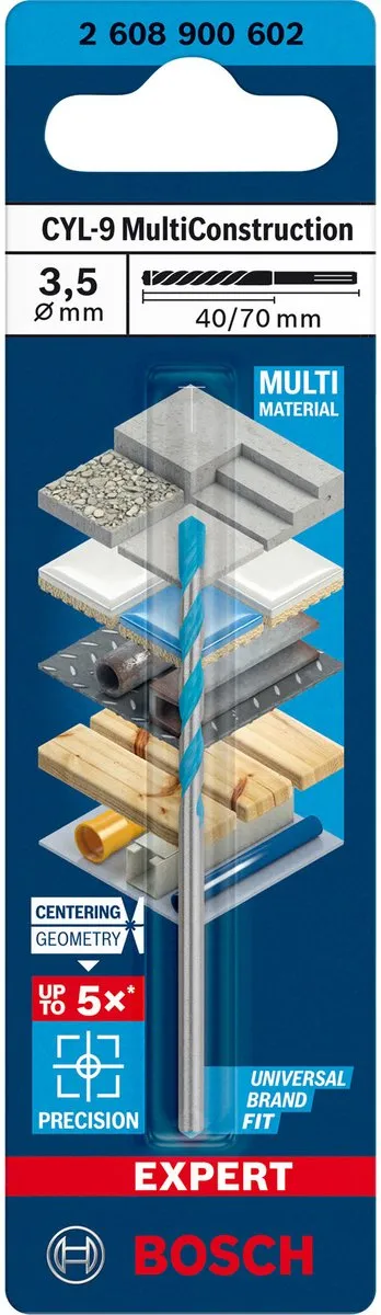 Bosch Professional CYL-9 MultiConstruction Boor 3,5 x 40 x 70mm - 2608900602