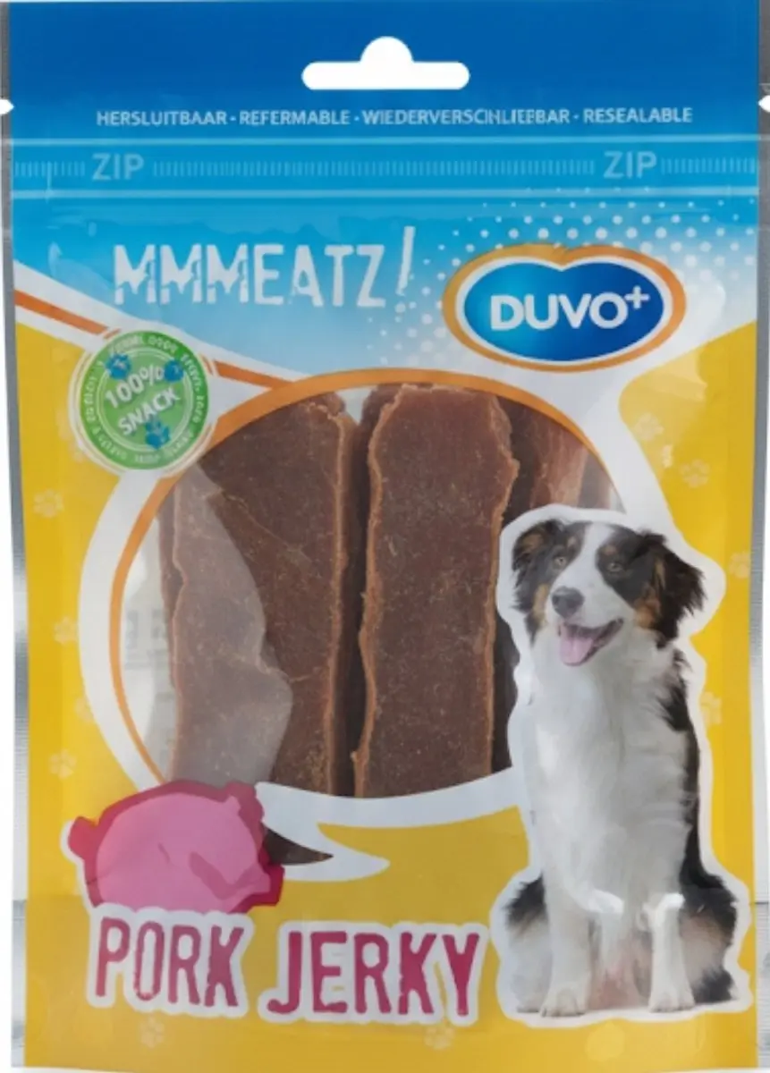 Duvo+ pork Jerky hondensnacks