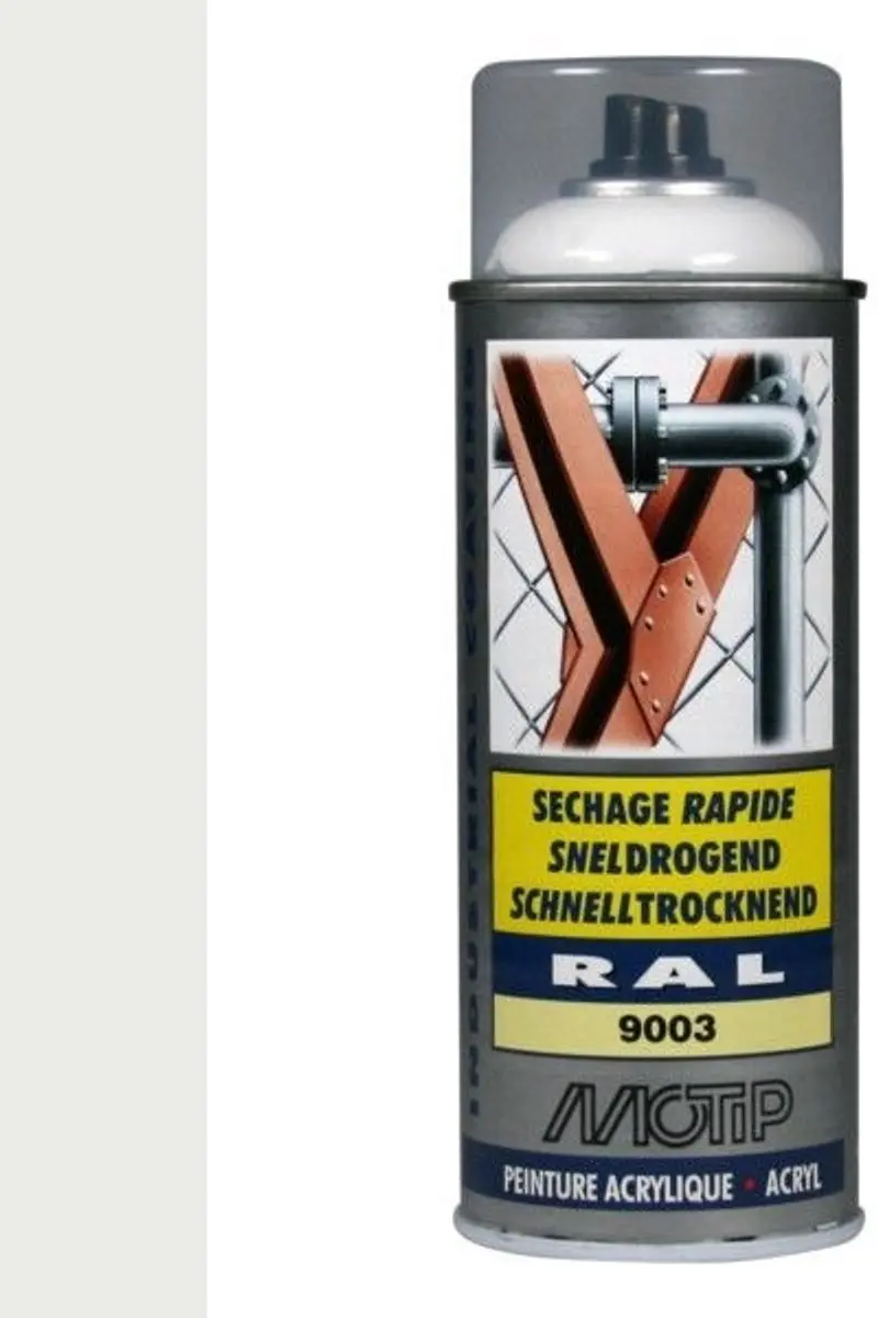 Motip industrial acryllak hoogglans RAL 9003 signaal wit
