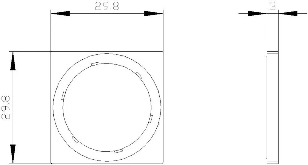 Siemens 3SU1900-0AX10-0AA0 Dubbel Frame - 29.8x29.8mm Zwart - 10 Stuks