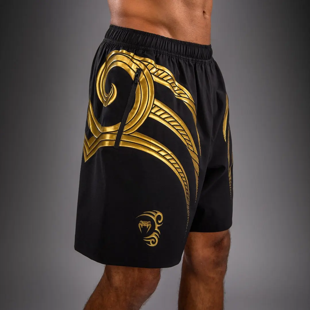 Venum x Mike Tyson Tiger Training Shorts M - Zwart/Goud - afbeelding 4 van 6