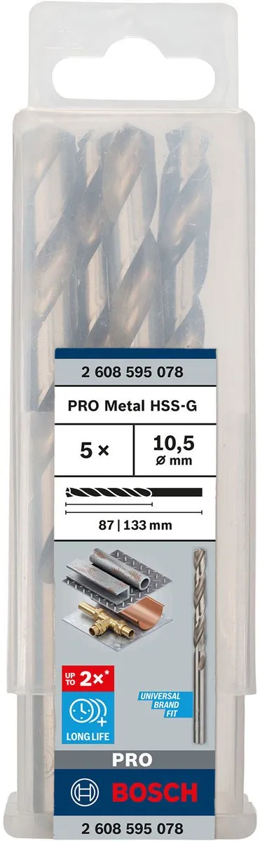 Bosch Professional ST. LINE 10.5mm HSS-G Boorbit - 5 Stuks