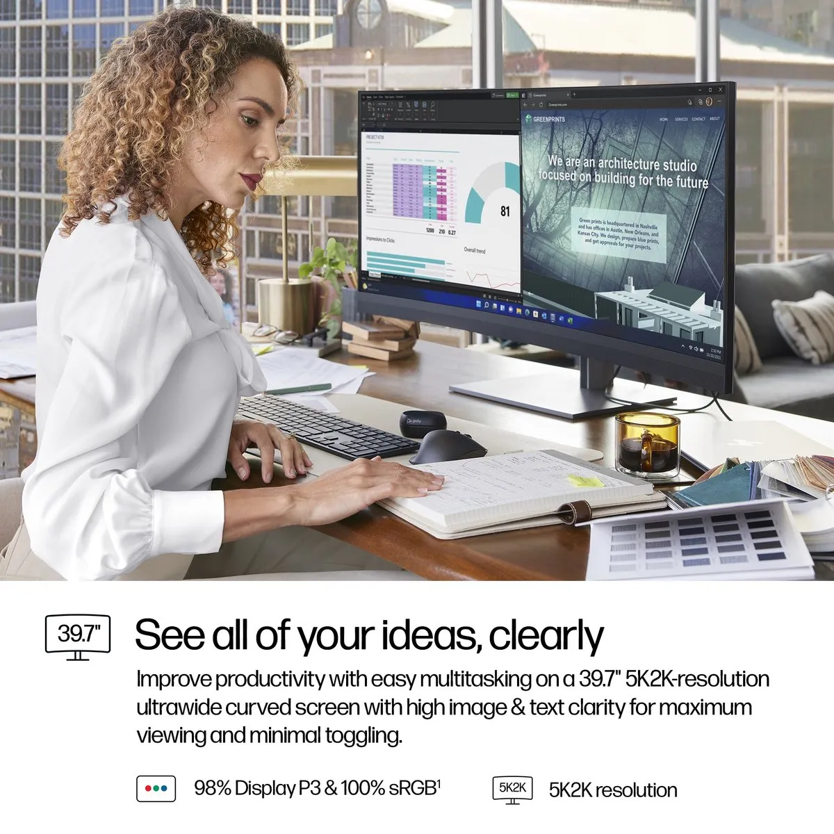 HP S7 PRO 740PM Monitor 5K2K 39,7" - 50-60Hz