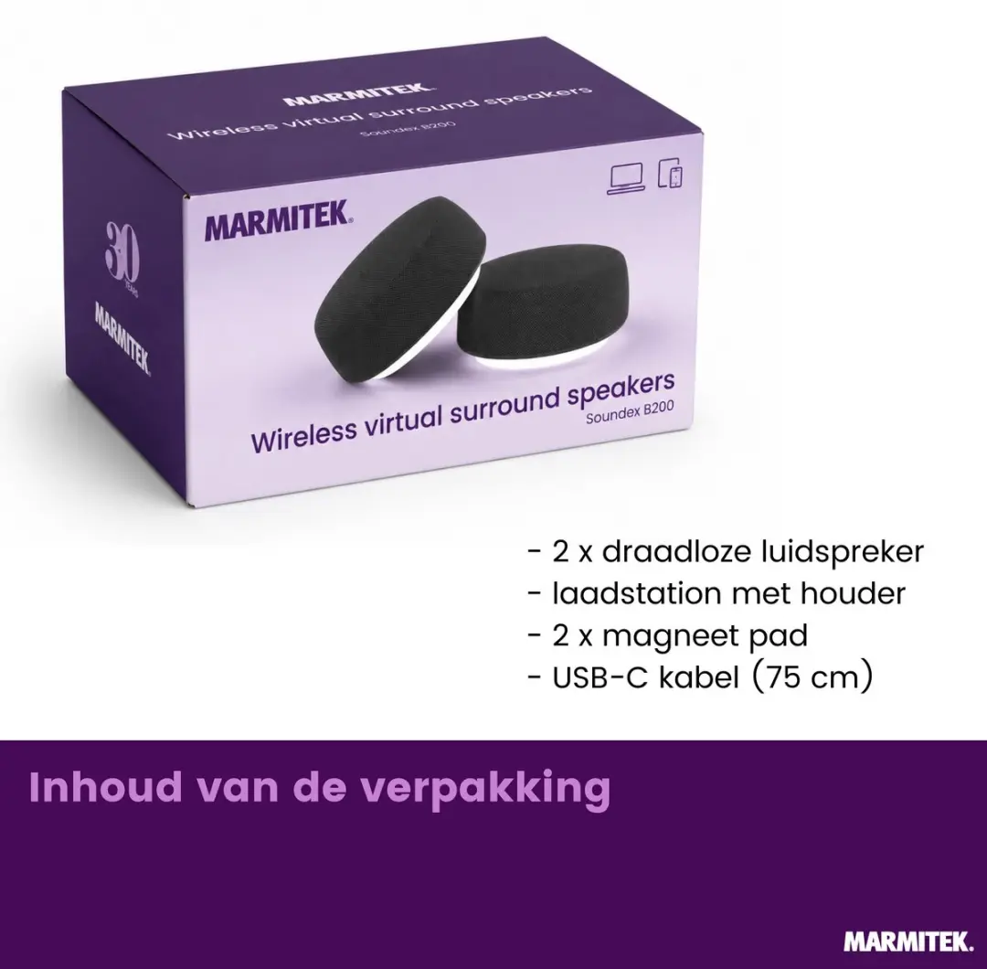 Marmitek Soundex B200 Bluetooth Speakers - Zwart - afbeelding 5 van 6