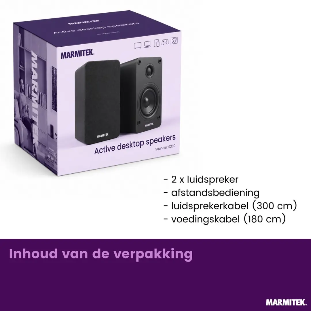 Marmitek Soundex S300 Actieve Speakers - 70W - Zwart - afbeelding 6 van 6