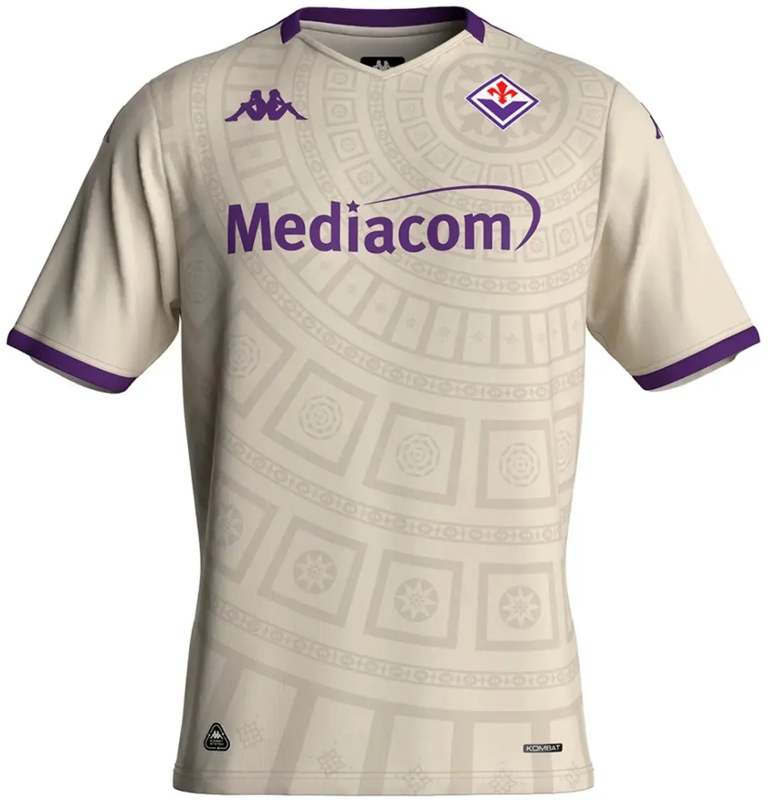 Kappa Fiorentina Uitshirt 2026 - Maat XL - Beige/Paars