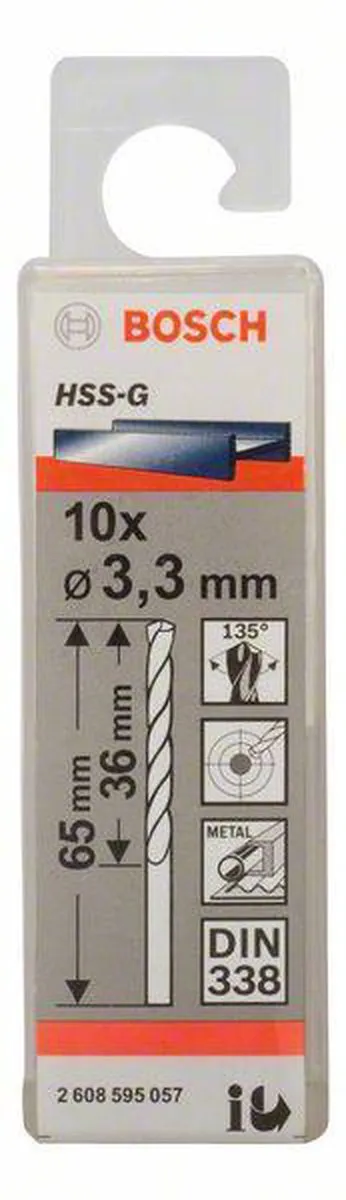Bosch Professional ST. LINE 3.3mm HSS-G Boor - 10 Stuks