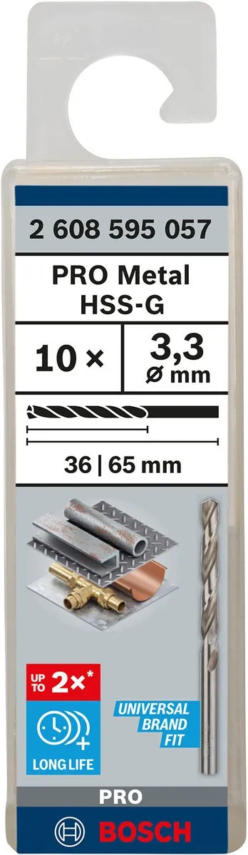 Bosch Professional ST. LINE 3.3mm HSS-G Boor - 10 Stuks