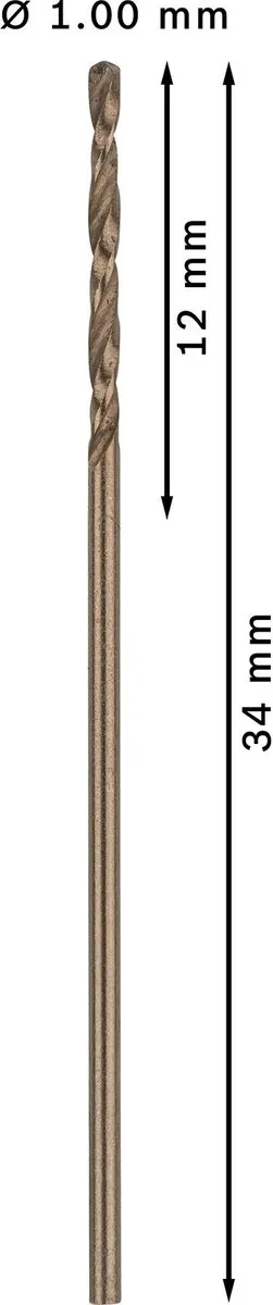 Bosch Professional ST. LINE HSS-CO Boor 1mm - 10 Stuks